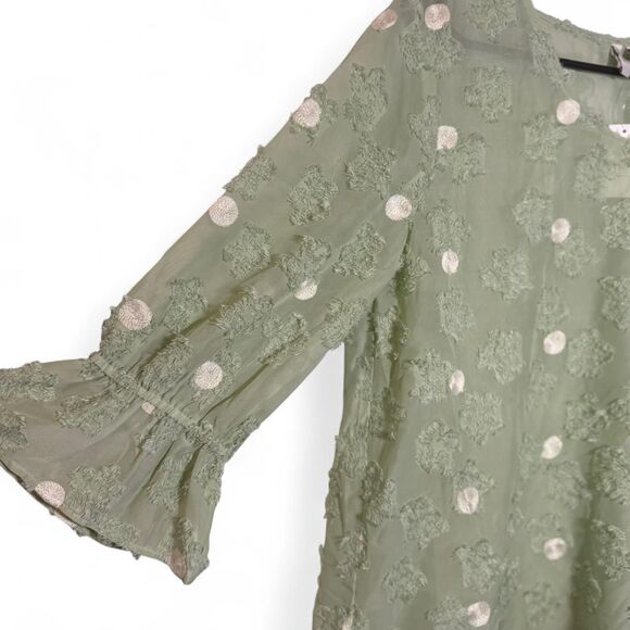 C Est 1946 Small Green Polka Dot Sheer Blouse NWT Preppy - Picture 3 of 7